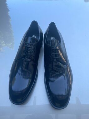 Balenciaga Glossy Black Lace-Up Derby Shoes